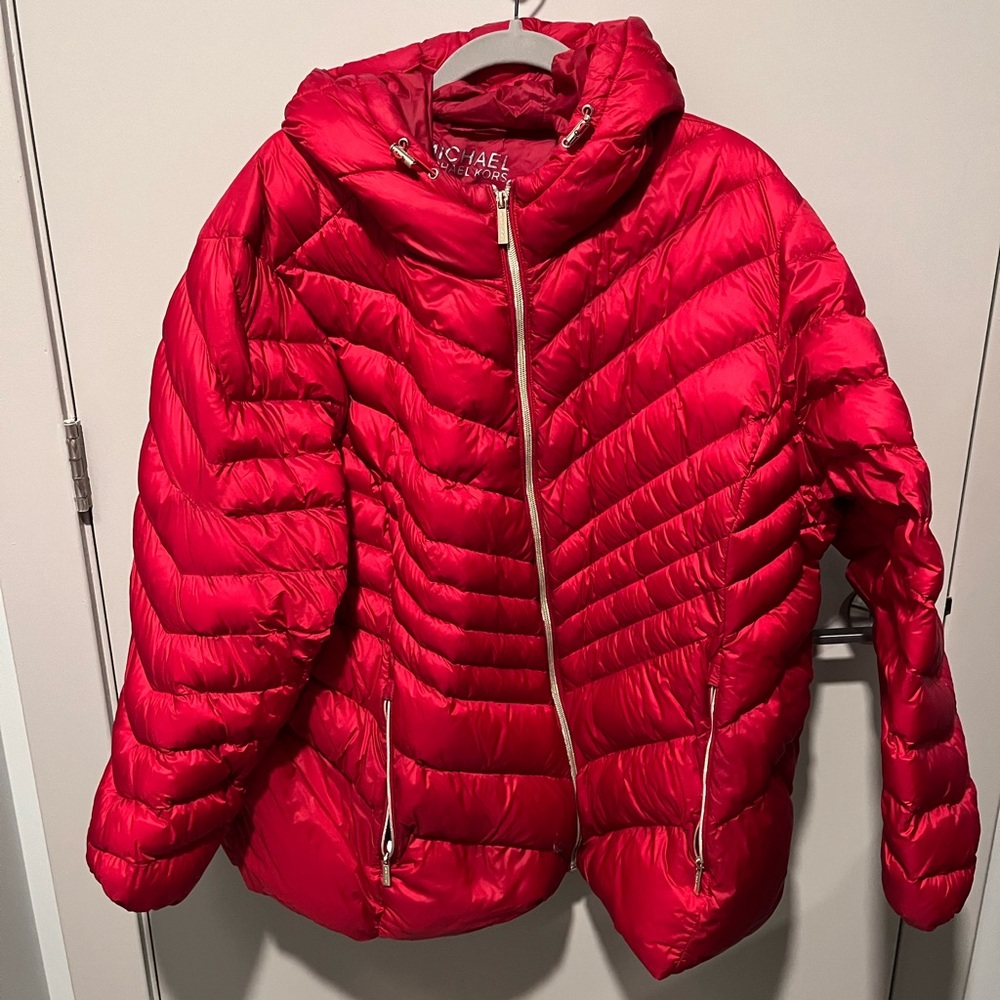 Red Women’s Michael Kors Plus Size Jacket 4x